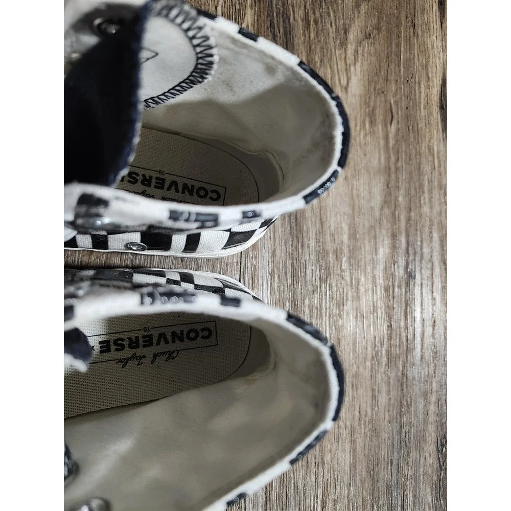 Converse Chuck 70 Checkered Black White shoes Egret A08764C High Womens 5 Men 3